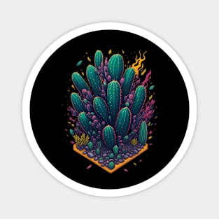 Cactus graffiti art design Magnet